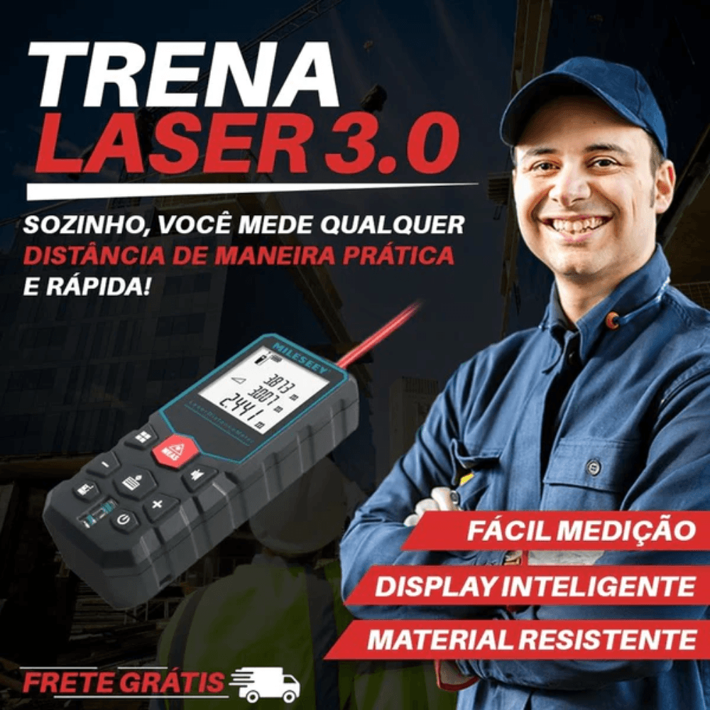 Trena Métrica a Laser 100 Metros Display Profissional — Moda Praia Feminina Sal & Brisa