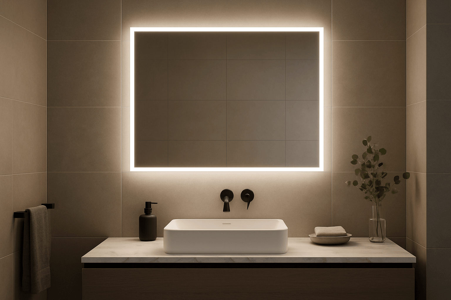 Espelho Banheiro LED 60x80cm - Iluminação Touch Moderno — vista alternativa, Sal & Brisa