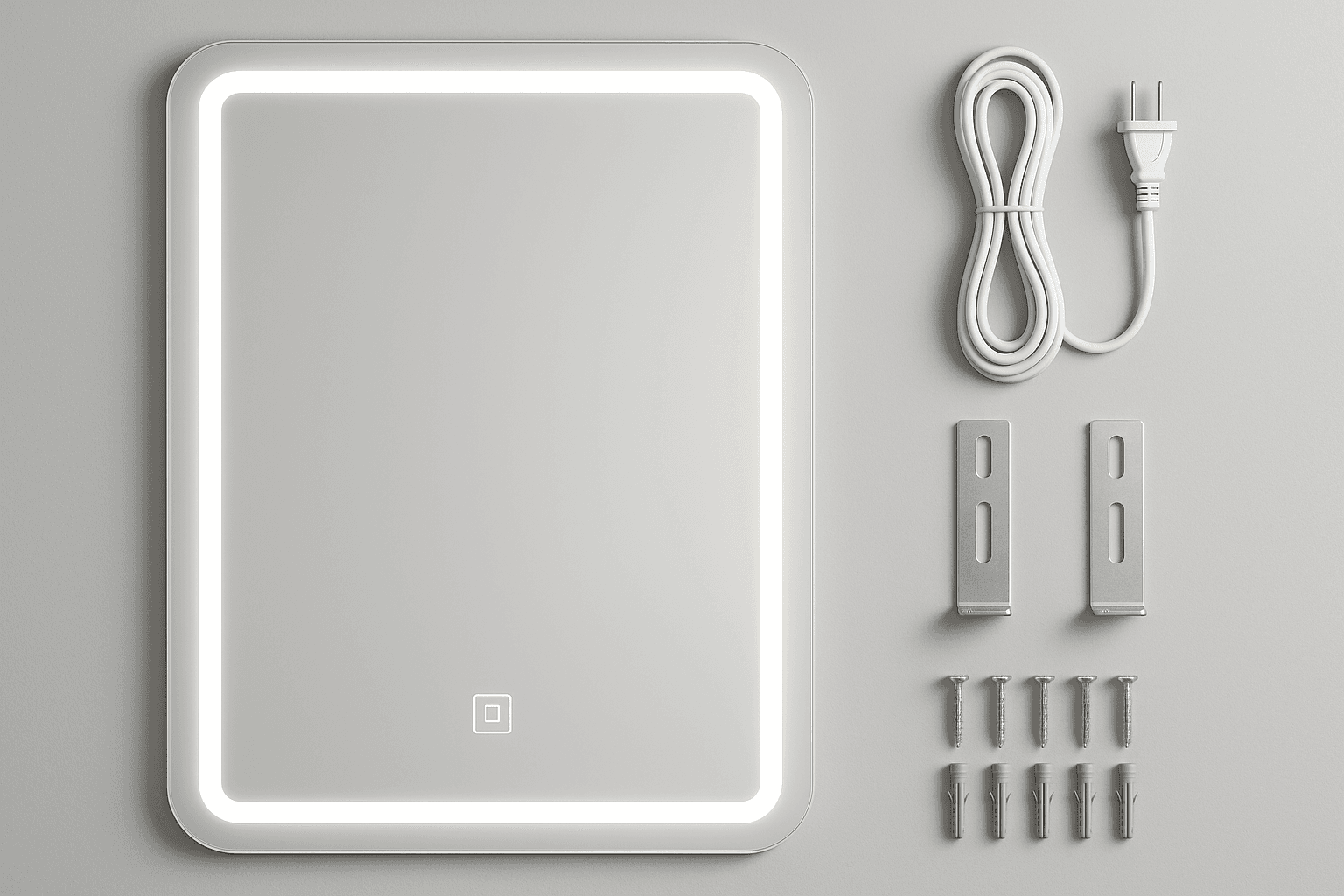 Espelho Banheiro LED 60x80cm - Iluminação Touch Moderno