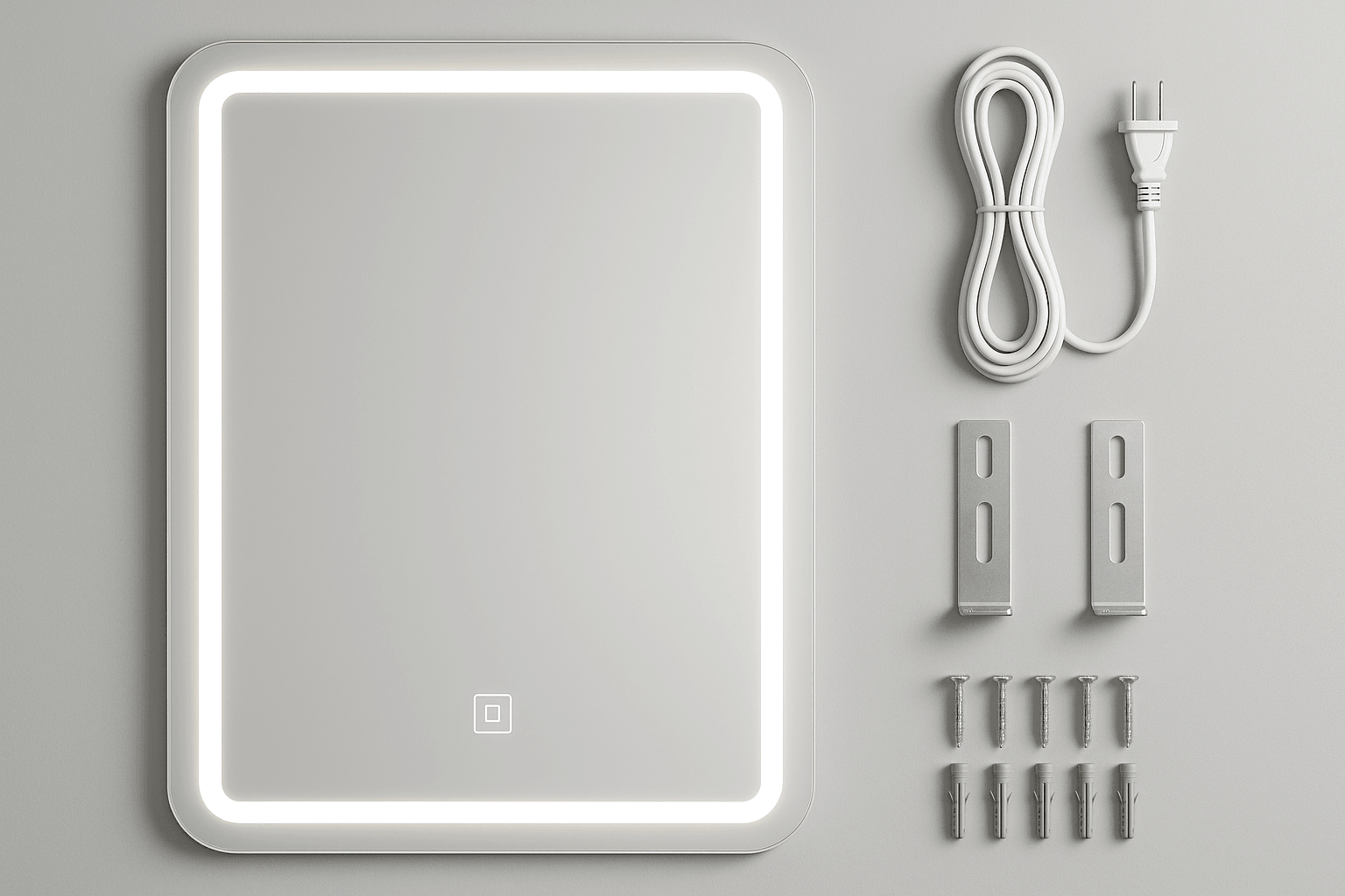 Espelho Banheiro LED 60x80cm - Iluminação Touch Moderno — Moda Praia Feminina Sal & Brisa