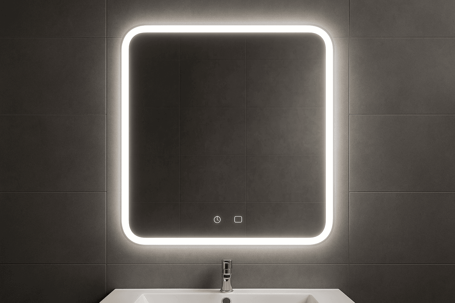 Espelho Banheiro LED 60x80cm - Iluminação Touch Moderno