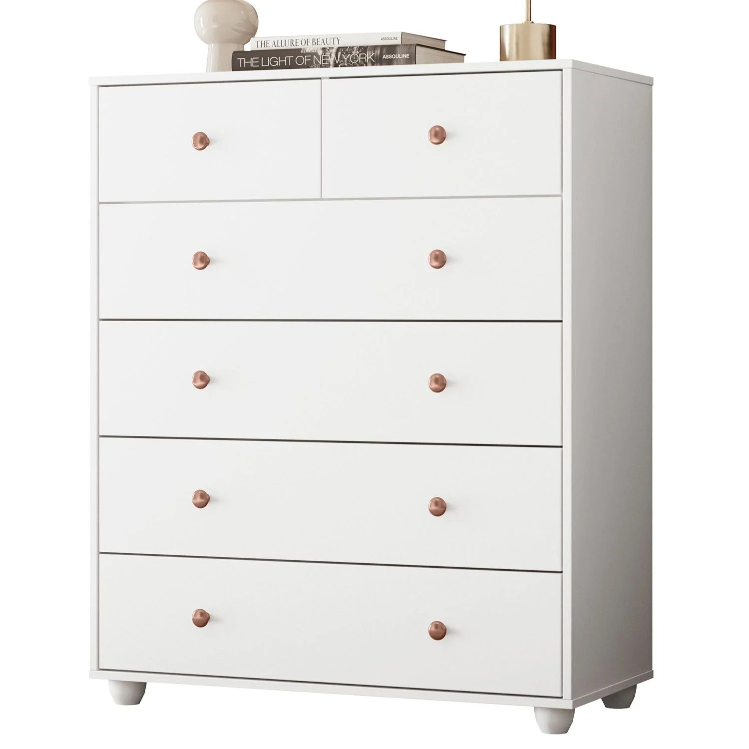 Cômoda 6 Gavetas 90cm Branco Vittoria — Moda Praia Feminina Sal & Brisa